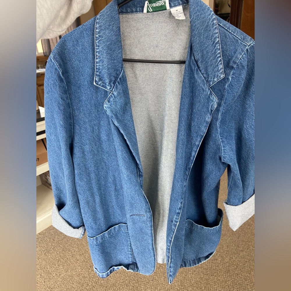 Long denim blazer
